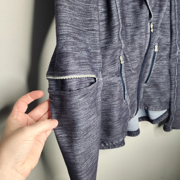 Lululemon Womens Ride On Blazer Jacket Heathered Blue Indigo Zip Up Pockets Sz 6 - Picture 5 of 14
